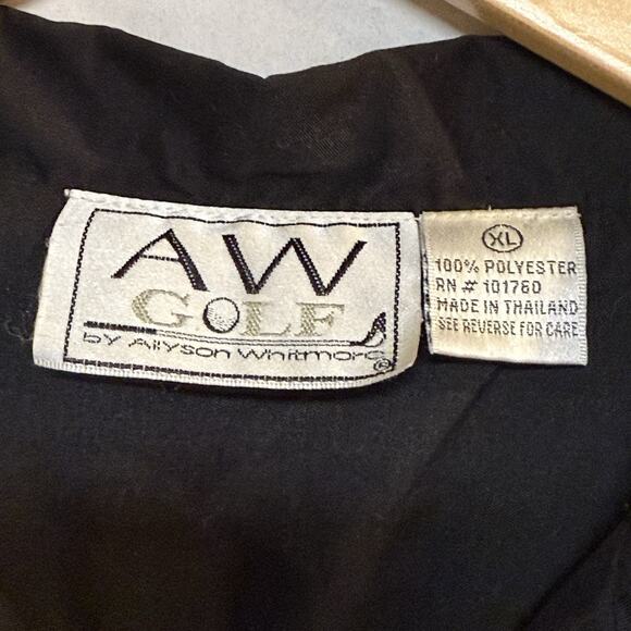 AW Golf Jacket 100% Polyester Women’s XL Black Lightweight - Picture 3 of 11